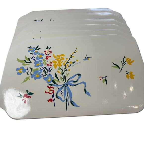 Vtg Oleg Cassinni set of 6  vinyl placemats and cloth napkins vintage - Picture 9 of 16